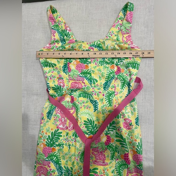Lilly Pulitzer Yellow Miranda Monkey Jungle Print Midi Dress EUC - Picture 6 of 6